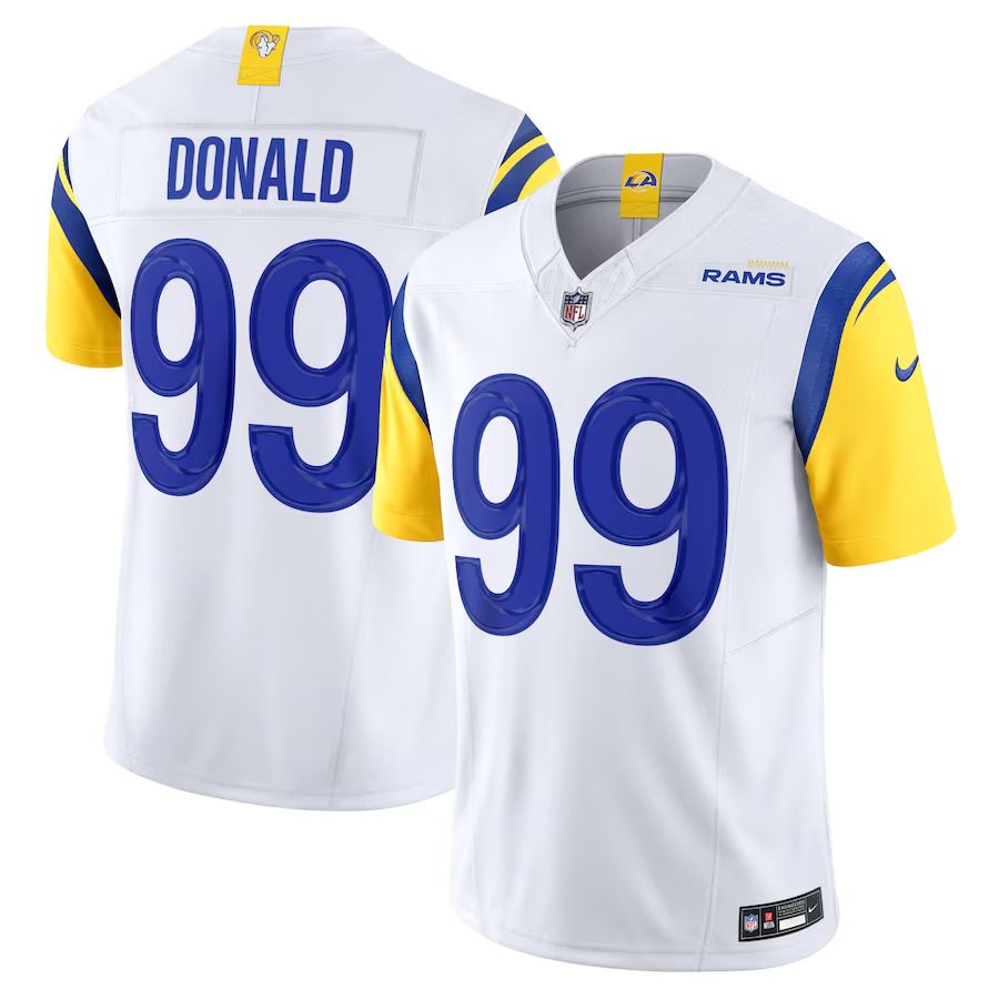Men Los Angeles Rams 99 Aaron Donald Nike White Vapor F.U.S.E. Limited NFL Jersey